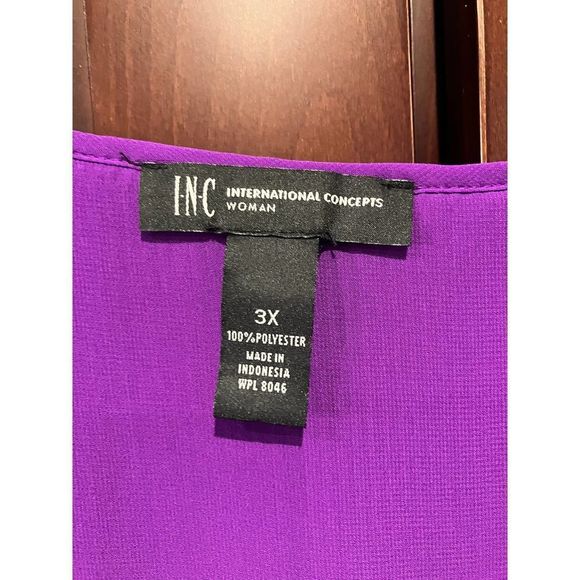 INC Purple Flowing Blouse 3X! - Picture 4 of 8